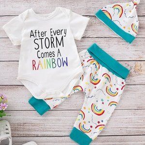 3-PIECE ONESIE RAINBOW PRINT